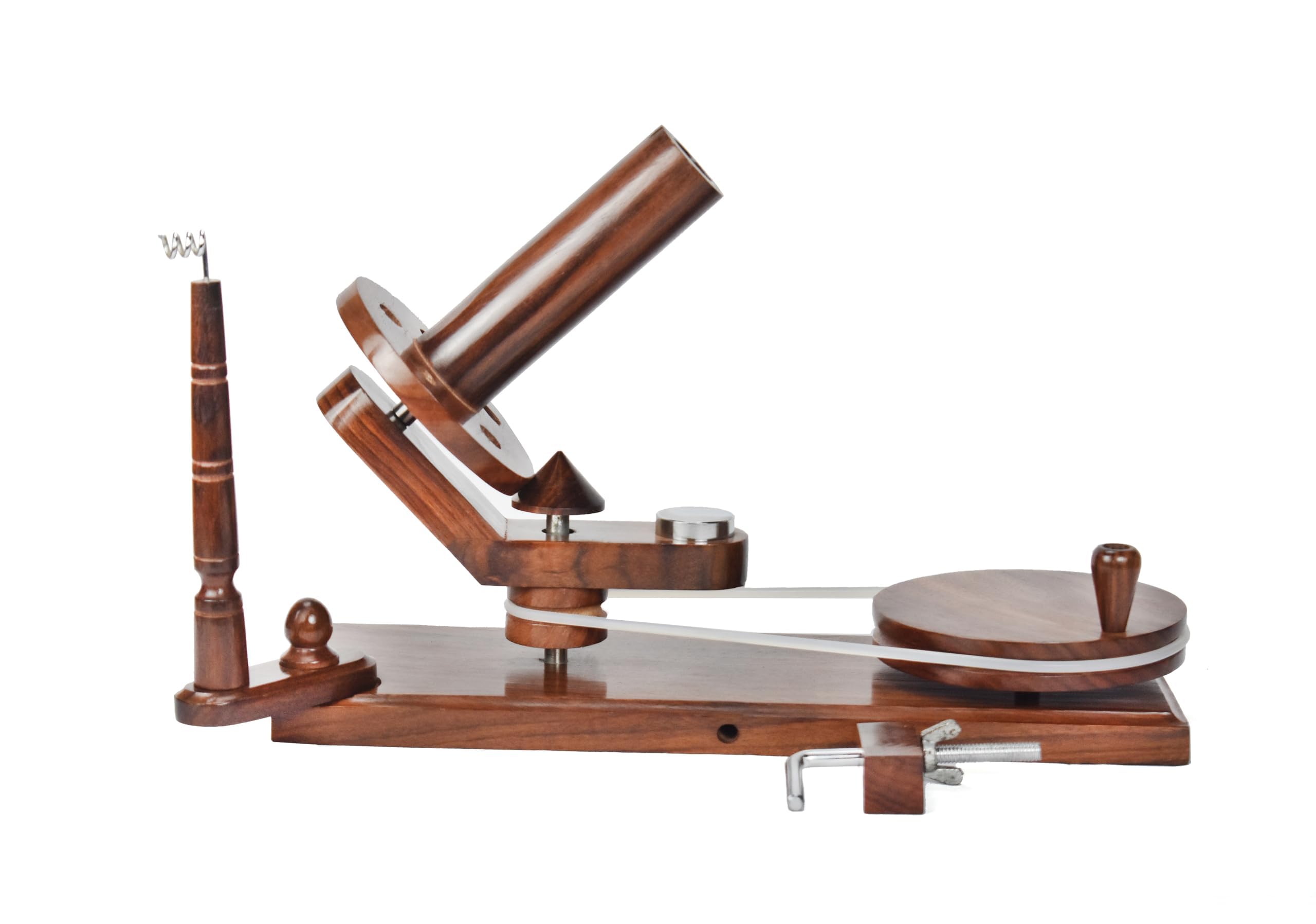 Bobinadora de bolas de hilo de madera - Bobinadora de hilo hecha a mano para tejer y hacer ganchillo - Selecciones de punto Hilo de paraguas Swift (Brown, Winder)