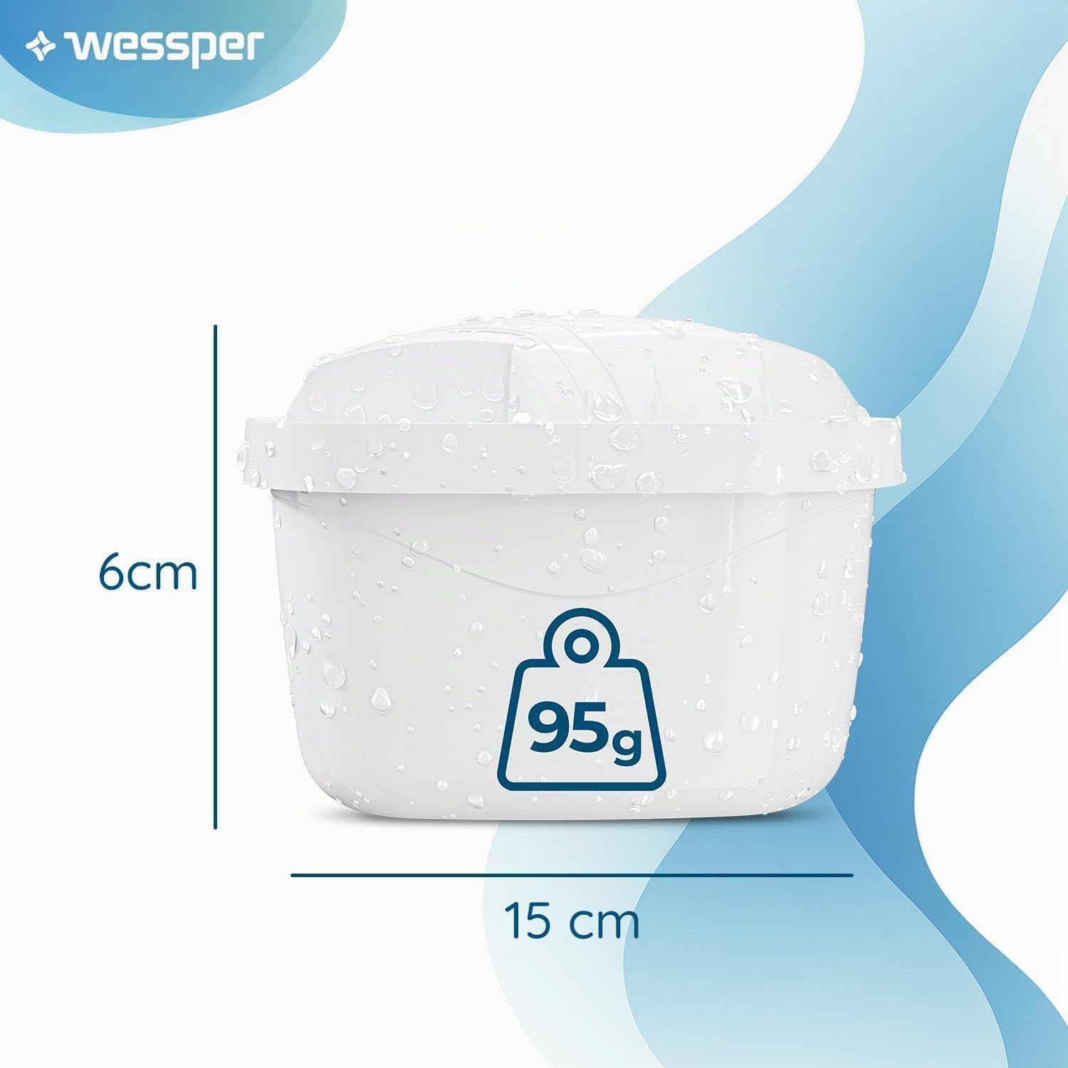 Wessper – Lot de 12 Cartouches Filtrantes – Compatibles Brita Maxtra+, Maxtra Pro, Carafes Marella, Style, Elemaris – Filtres à Eau de Remplacement