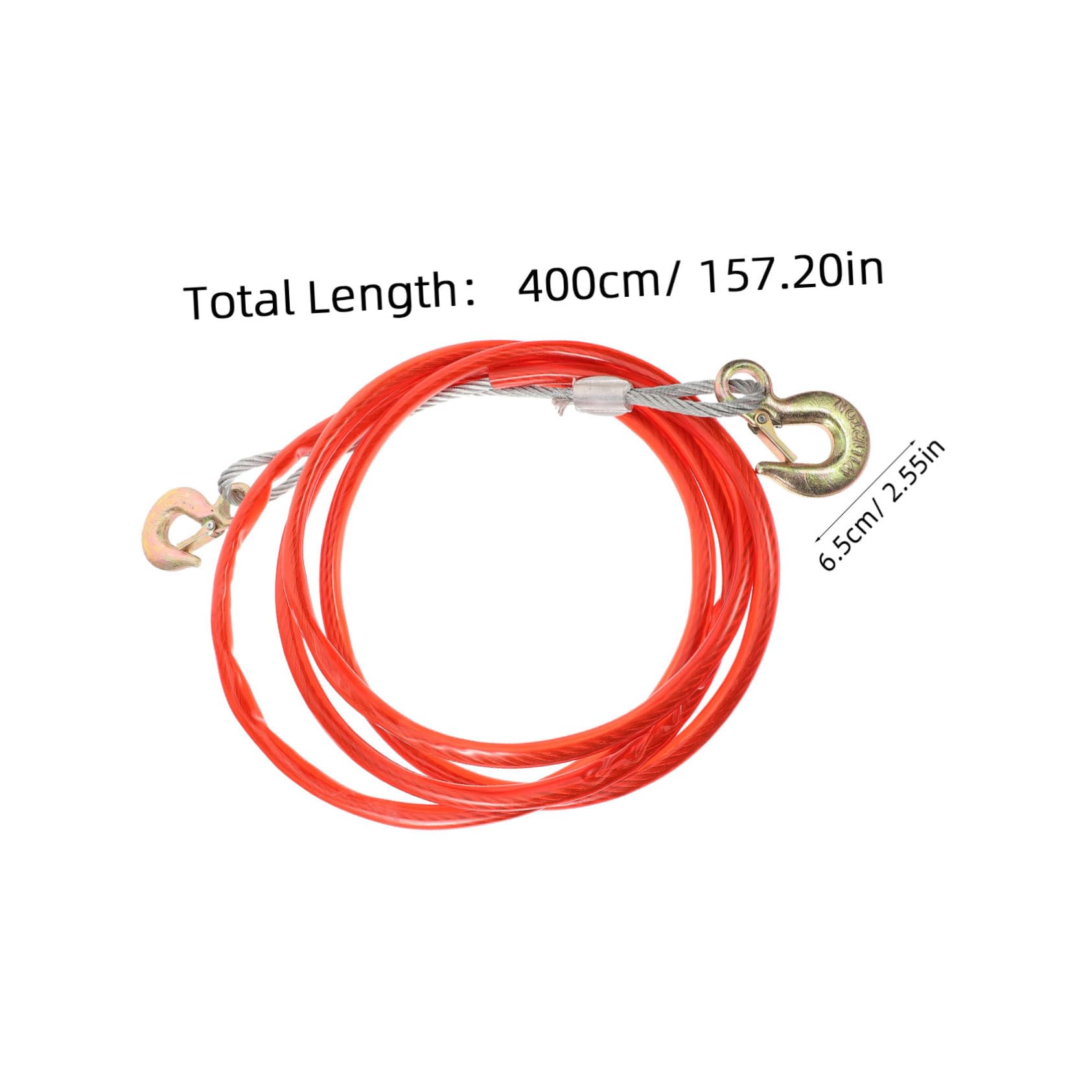 Happyyami Heavy Duty Tow Cable Thick Vehicle Pulling Rope with Hook Reinforced Traction Cable for Off Road SUV Truck Durable Wire for Safe Towing and Versatile Use