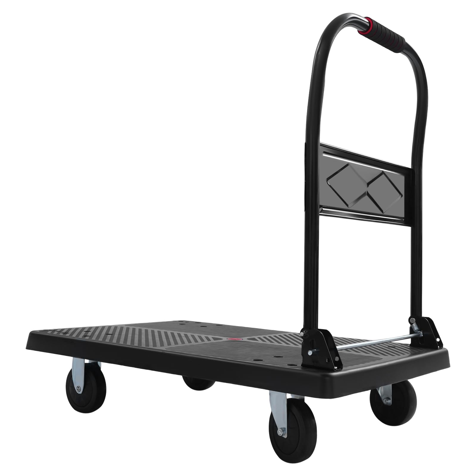 Transportwagen 400kg, Klappbar Plattformwagen Industrie Handwagen mit 4 Universal-Räder & Bremsen, Antirutsch-Beschichtung, Transport Wagen Trolley kann für Gepäck, Einkaufen