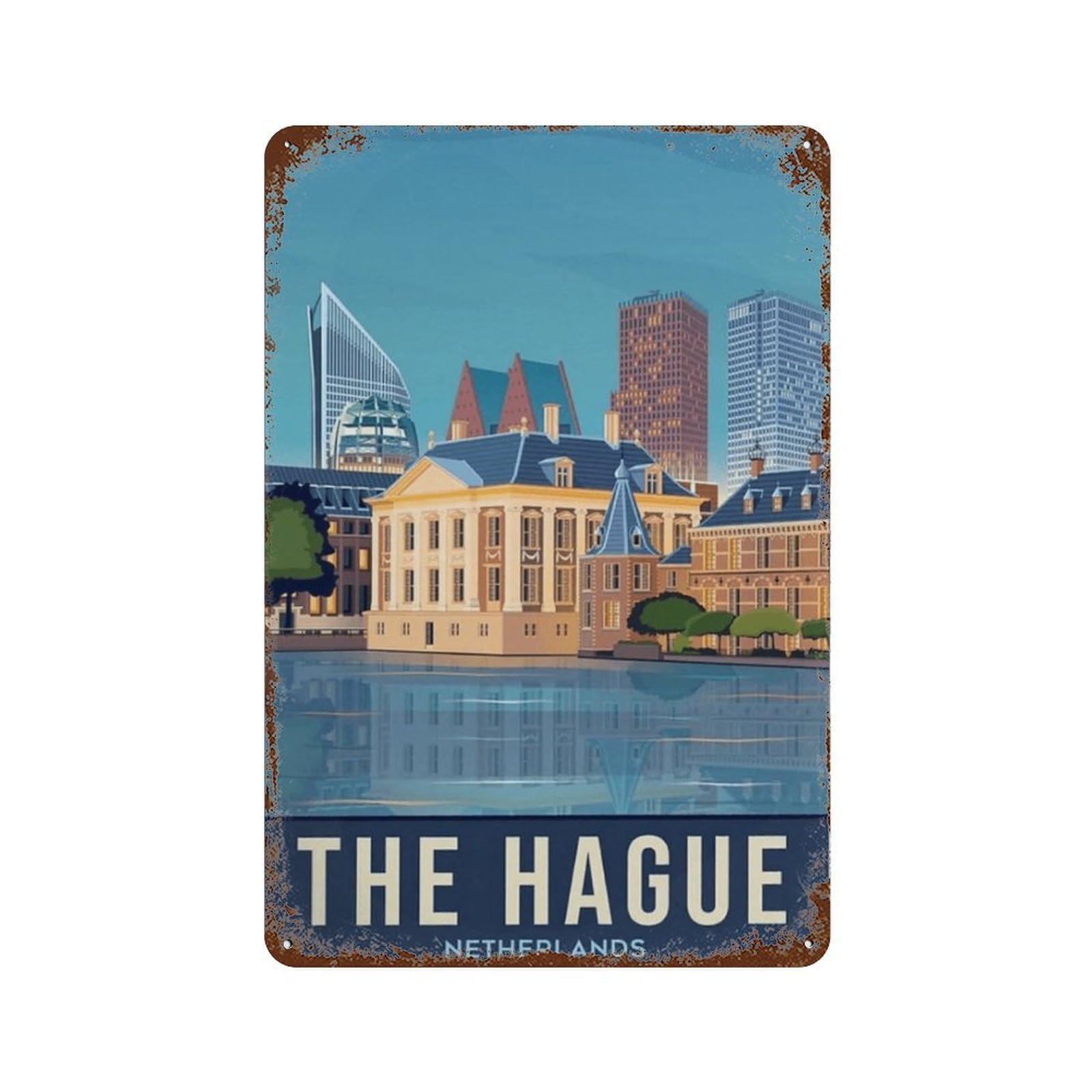 DBKGHIEDHG Netherlands The Hague，Tin Sign Metal Tin Sign/Metal Plaque Tin Sign Metal Sign(20x30cm 8x12 inch-344