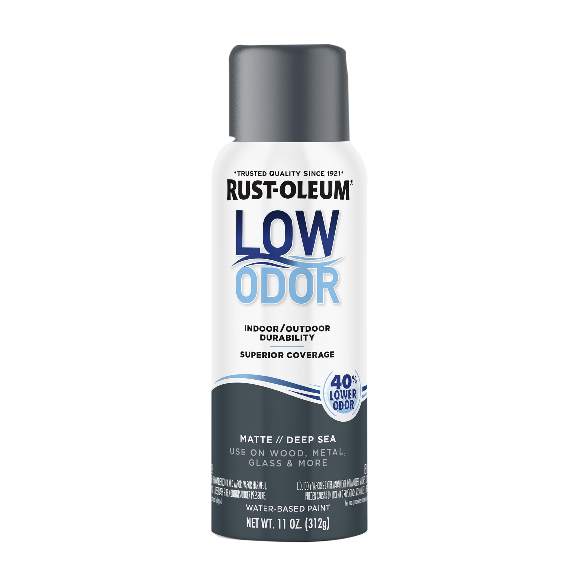 Rust-Oleum Low Odor Premium Spray Paint, Matte Deep Sea