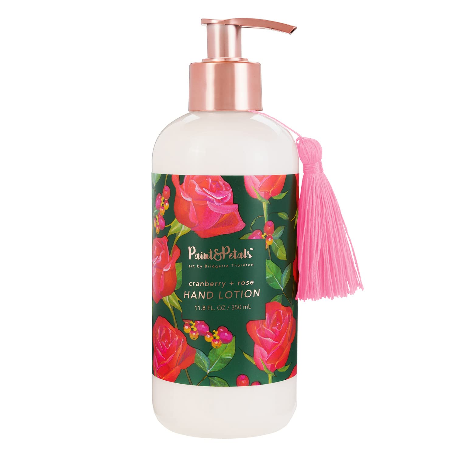 PAINT&PETALS Cranberry & Rose Scented Hand Lotion, Packed with Shea Butter, Provides Nourishment & Hydration To Revitalize Skin, A Chic Addition To Any Kitchen Or Bathroom, 11.8 Fl Oz