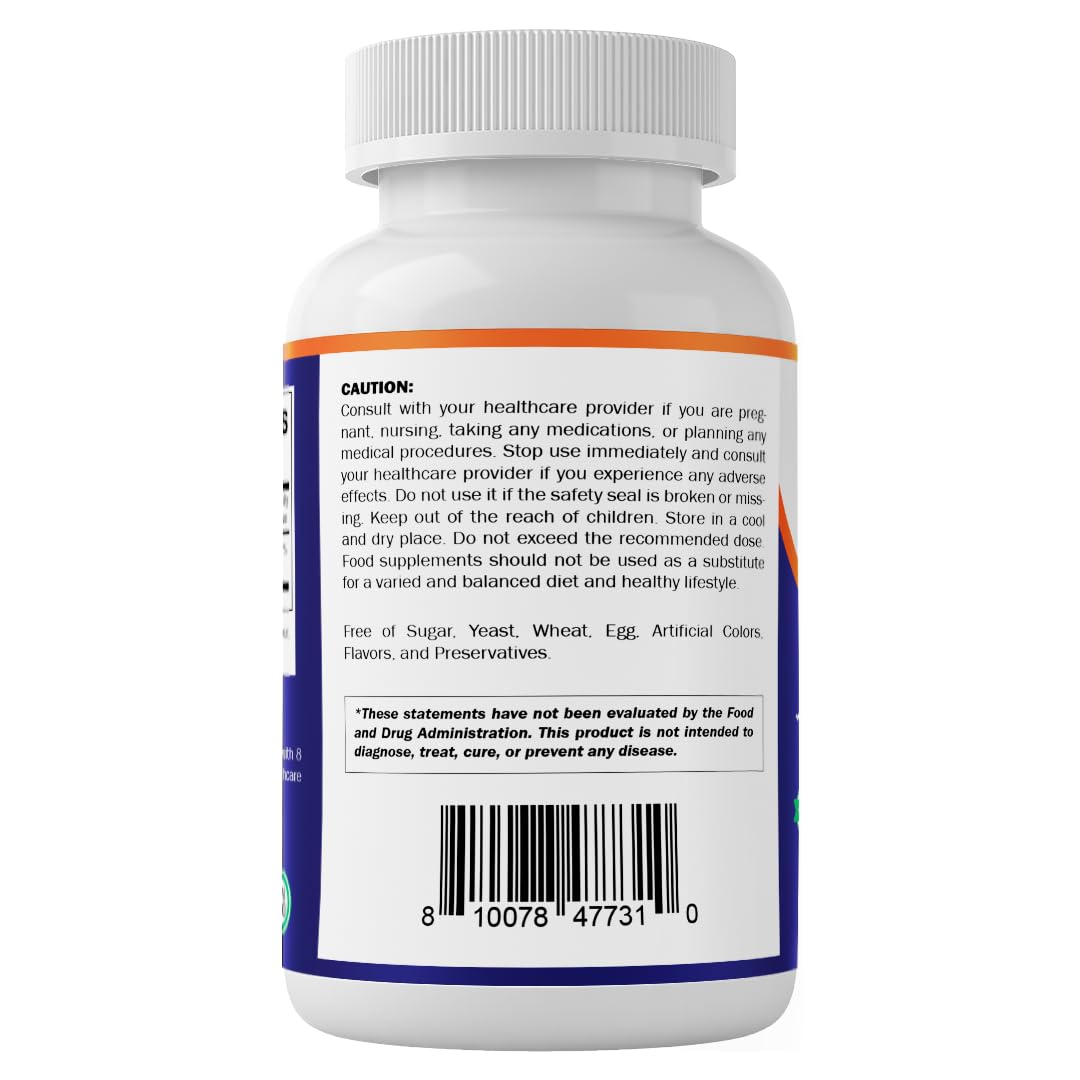 Vitamatic Choline Bitartrate 800 mg – 180 Vegetable Capsules – Non-GMO, Gluten Free – Made in USA — Amazon image 9