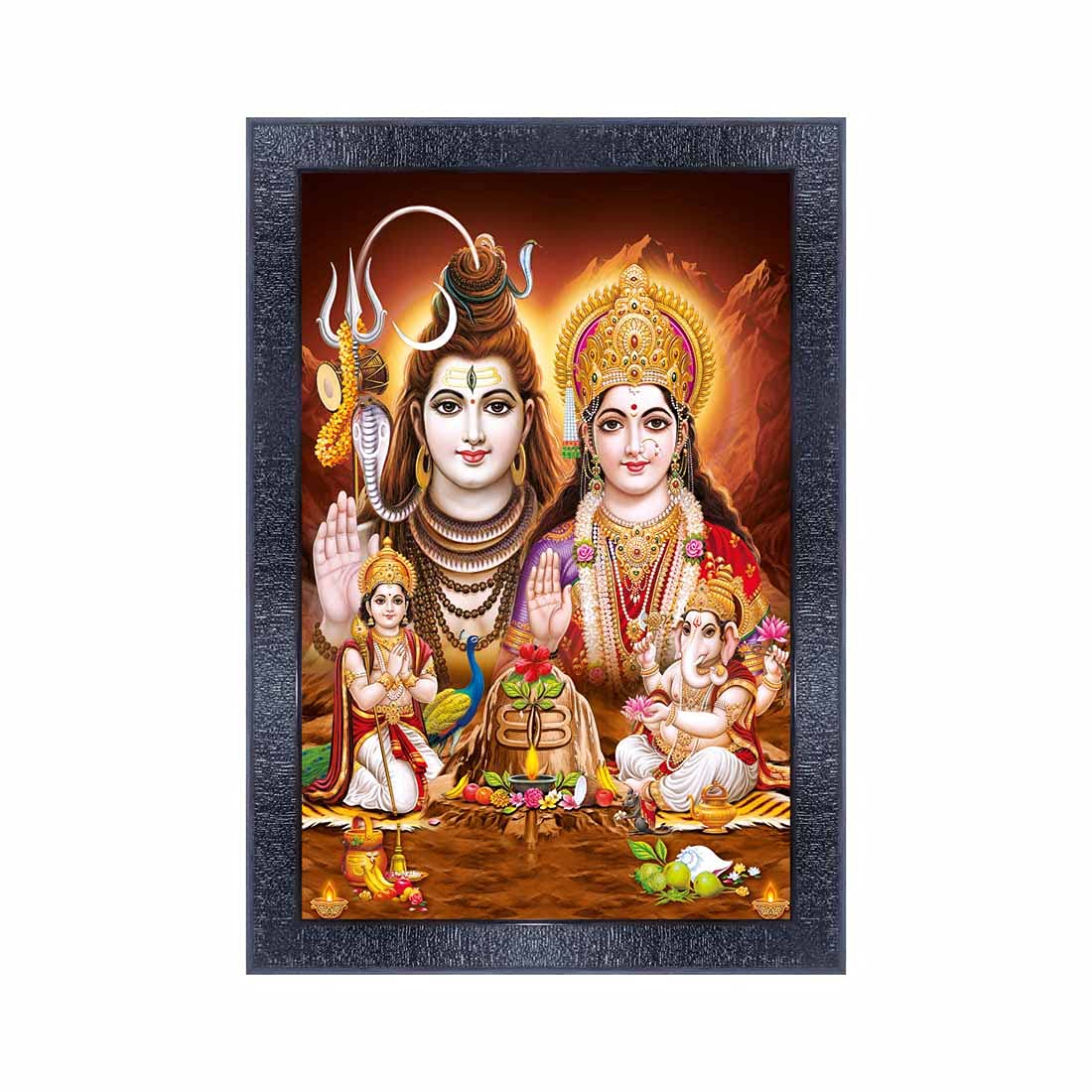 pnf Poster And Frames Bholenath Parivar Wall Painting | For Pooja, Living Room | Home Decoration Item | Best Gifting Option (10 * 14inch,Multicolour,Synthetic) 20826
