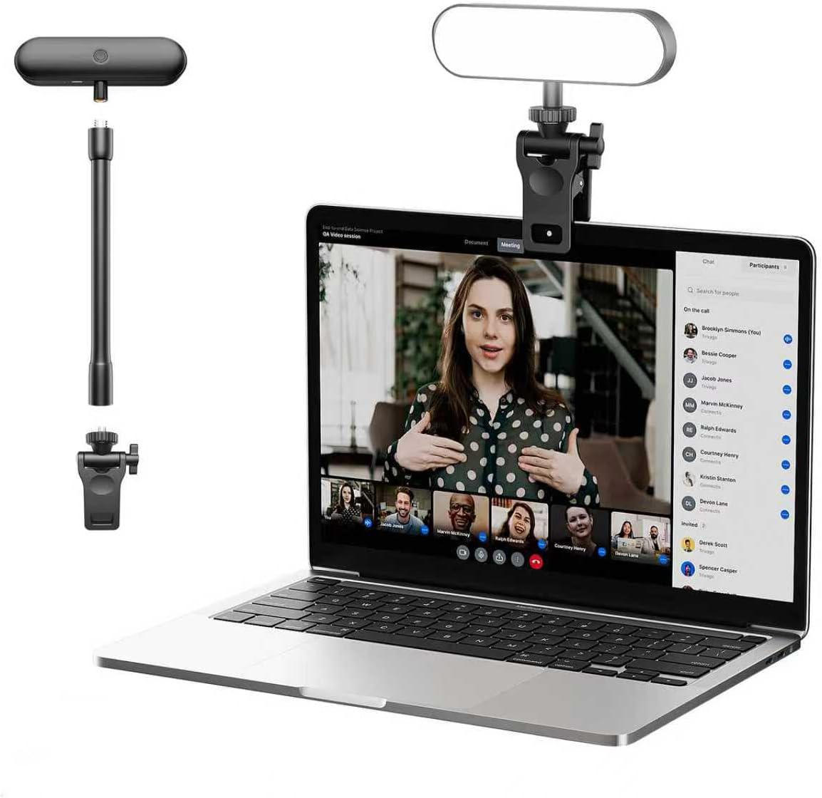 Video Conference Lighting,Rechargeable LED Streaming Light, 360° Rotatable Zoom Lighting for Computer,Eye Caring Webcam Laptop Ring Light for Video Calls/Zoom Meetings/Video Recording