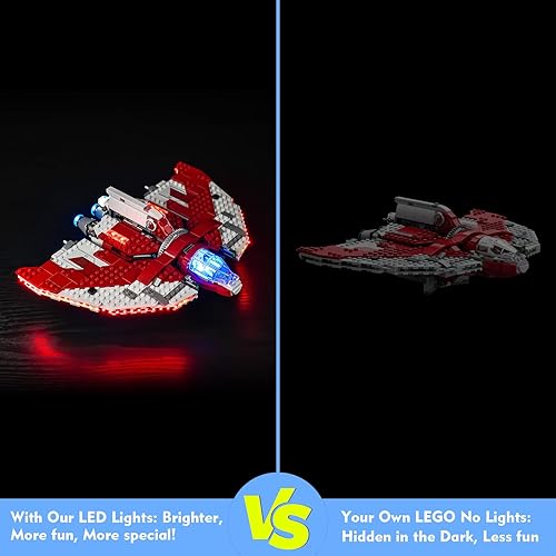 Miniatura 2 de LocoLee Kit de luces LED para Lego Ahsoka Tano T-6 Jedi Shuttle 75362, control remoto, accesorios de iluminación creativa compatibles con Lego 75362