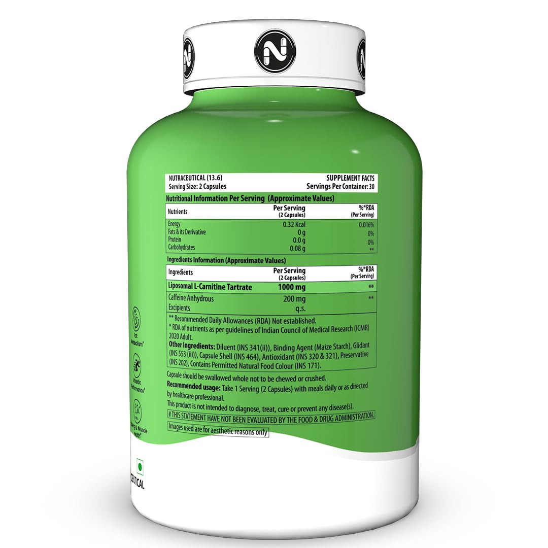 NATURYZ Liposomal Carnitine 1000mg with Caffeine capsules N60 — Amazon image 2