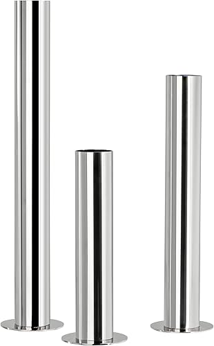 Miniatura 4 de Torre & Tagus 901890 Juego de tres jarrones de tubo de acero inoxidable, cromados