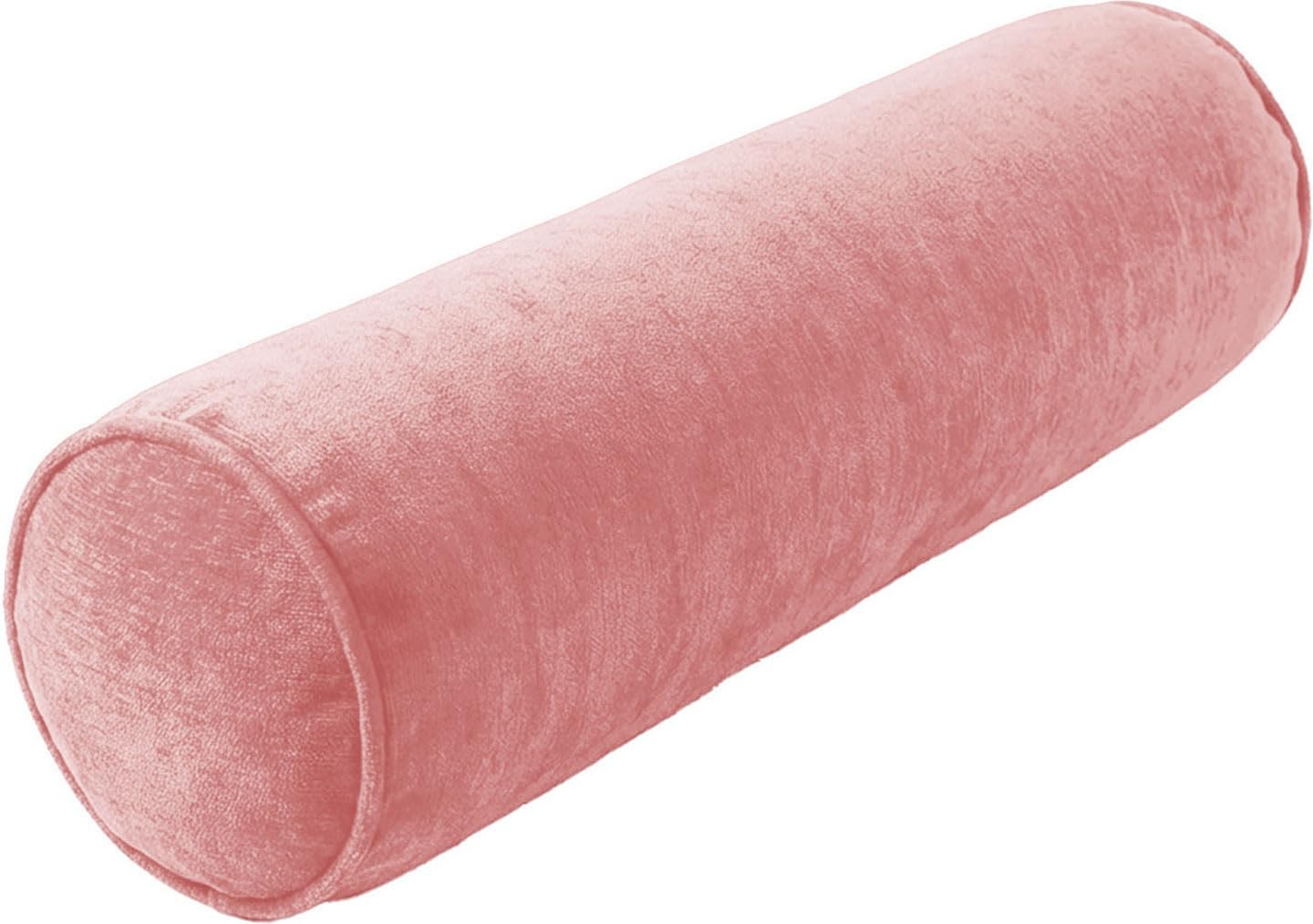 BLLMTEAR Round Cervical Roll Bolster Pillow, Full Moon Cylinder Neck Support Pillow with Removable Washable Cover for Bed Couch Yoga Neck Back Leg Knee Side Sleeper(6,Sponge:20x60cm)