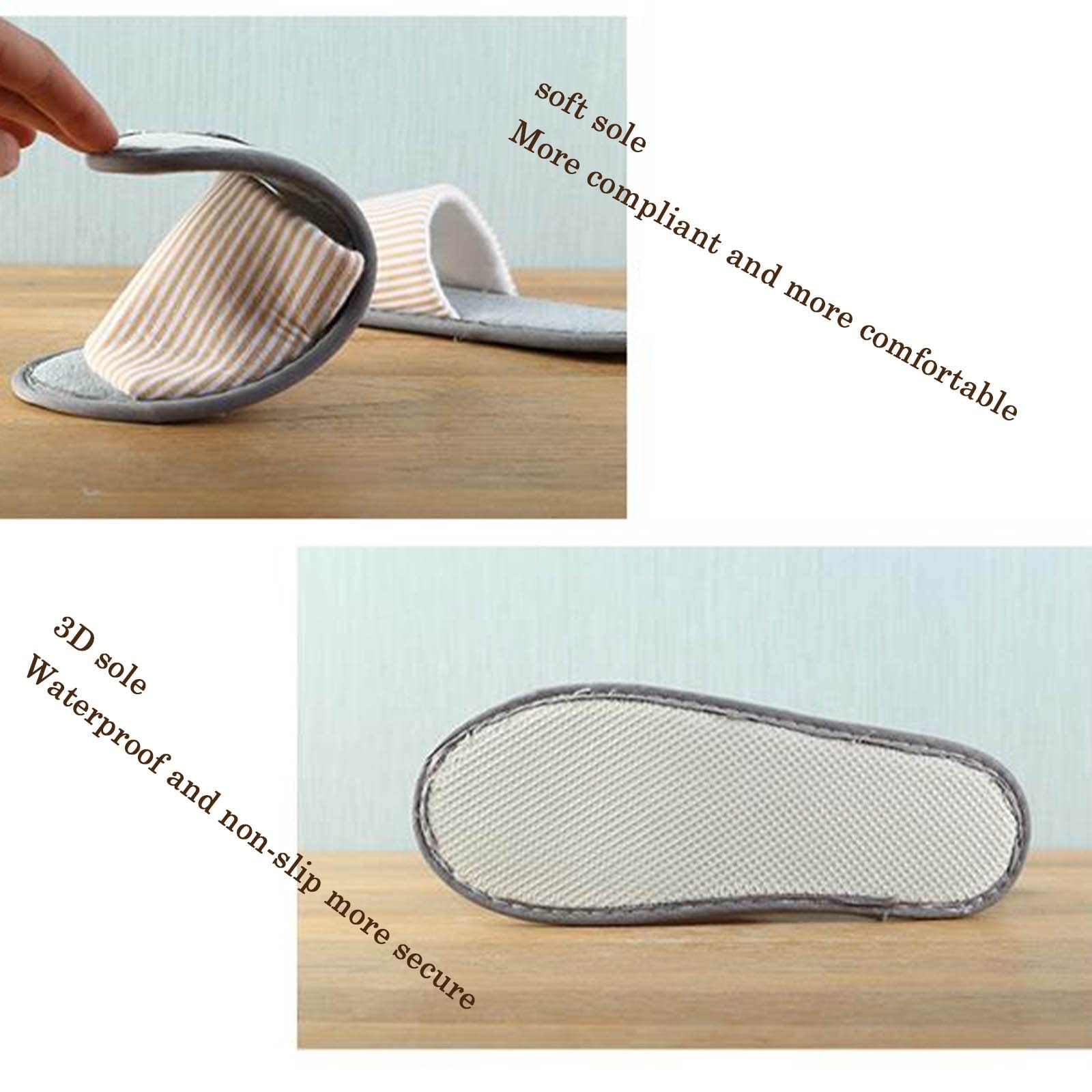 Zapatillas de spa para hombres: 10 pares de zapatillas de spa con punta abierta Zapatillas para huéspedes de hotel para spa, invitados a fiestas, hoteles y viajes, se adaptan a la mayoría de hombres y