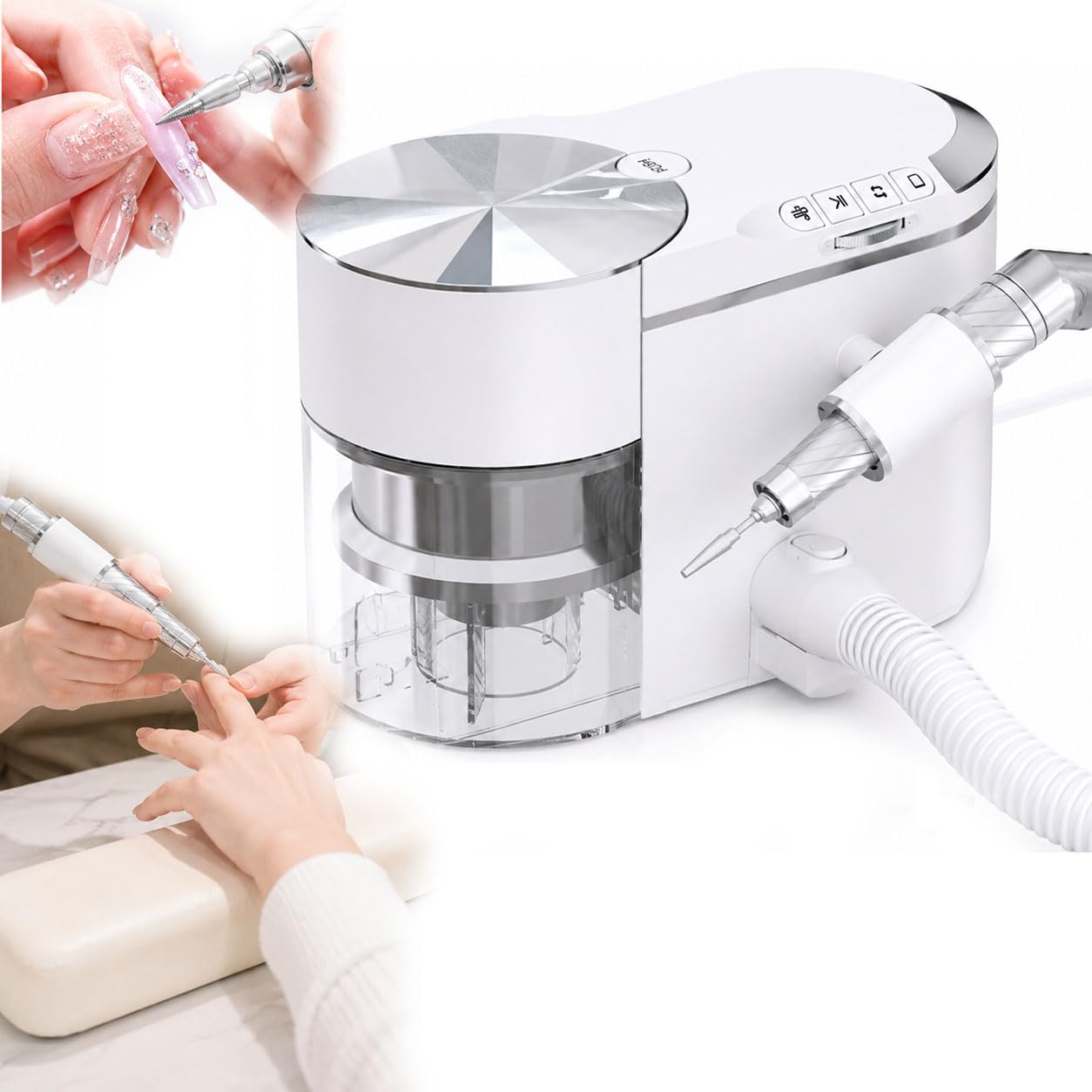 Elektryczny Zestaw Do Odkurzania I Wiertarki Do Paznokci,Frezarka Do Paznokci I Urządzenie Do Manicure,Bardzo Cichy Poniżej 68 Db,Wąż Przedłużający,Do Salonów Jubilerskich