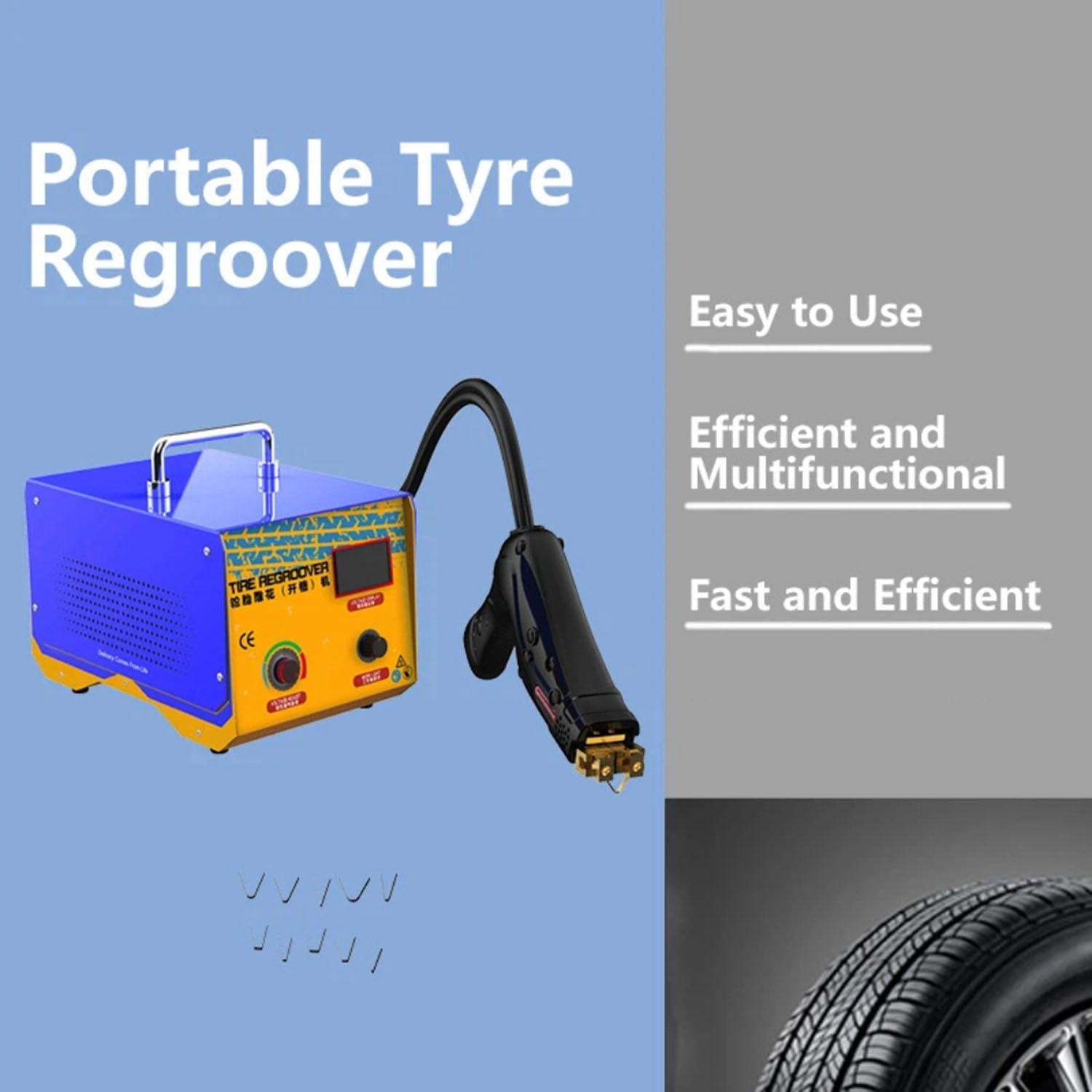 Heavy Duty Tire Tread Groover Kit 1000W Gummi-Reifen-Gillenwerkzeug Hochwertige Klingen Einstellbare Tiefe für Handelswagen für Motorrad-Handel