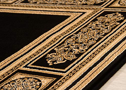 Steffensmeier Wohnzimmerteppich Classical Quality | Wohnzimmer | Beste Qualität | Orientalisch | Schwarz Gold, Größe… – Bild 4