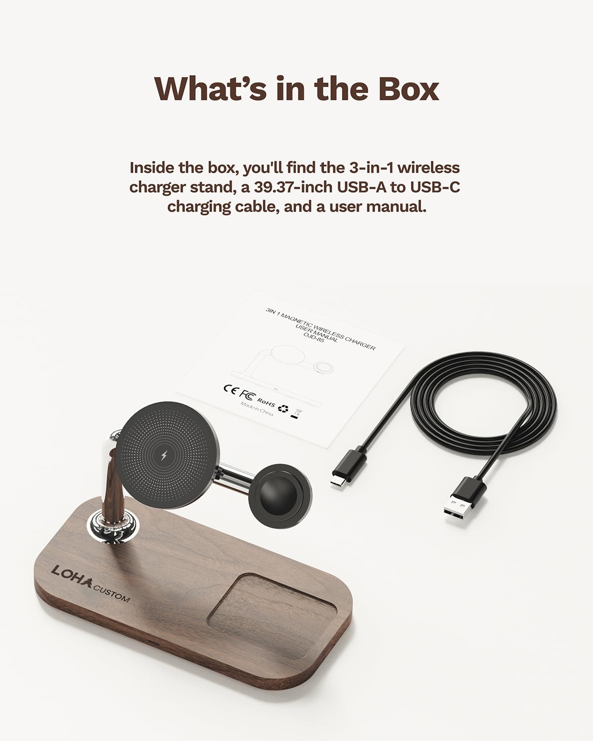 Caricabatterie wireless 3 in 1