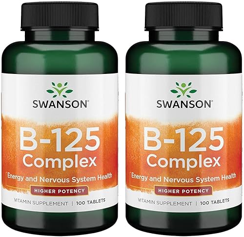 Swanson Complejo de vitamina B-125, 100 pestañas (paquete de 2)
