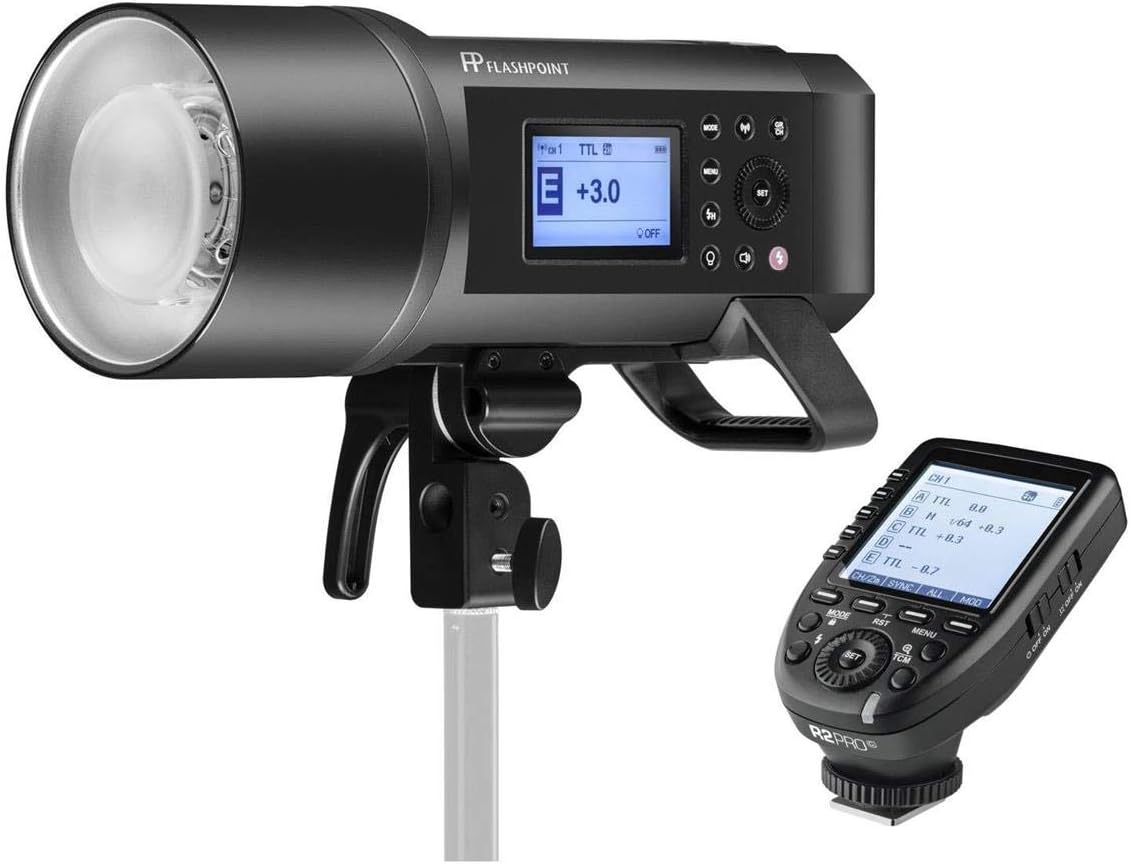 Flashpoint XPLOR 600PRO TTL Battery-Powered Monolight with Built-in R2 2.4GHz Radio Remote System R2 Pro Transmitter for Nikon (Bowens Mount) - Godox AD600 Pro