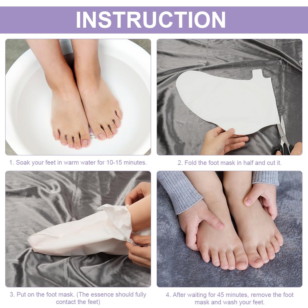 ACWOO Maschera Piedi Esfoliante, 4 paia Maschera Peeling Piedi， Maschera per Piedi Efficace Cura dei Piedi i Scrub Piedi, Maschera Esfoliante Rimozione calli e Pelle Morta piedi