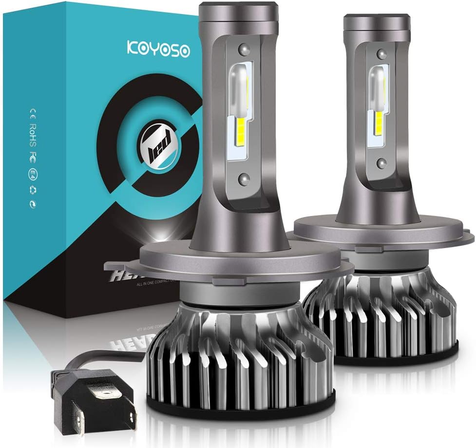 H4 LED Car Bulbs, 10000LM Xenon White 6000K for 12V Car, 2 Lamps