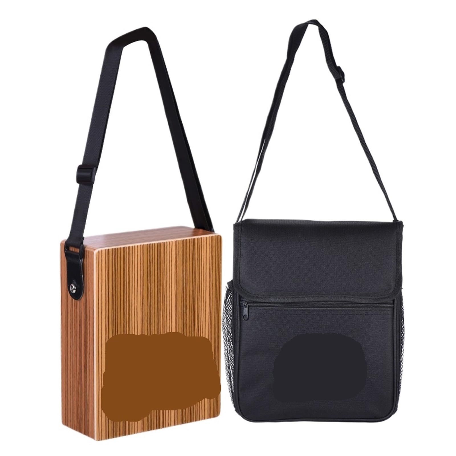 Cajon Cajon portatile da viaggio, tamburo a mano, strumento a percussione in legno con tracolla e borsa for il trasporto
