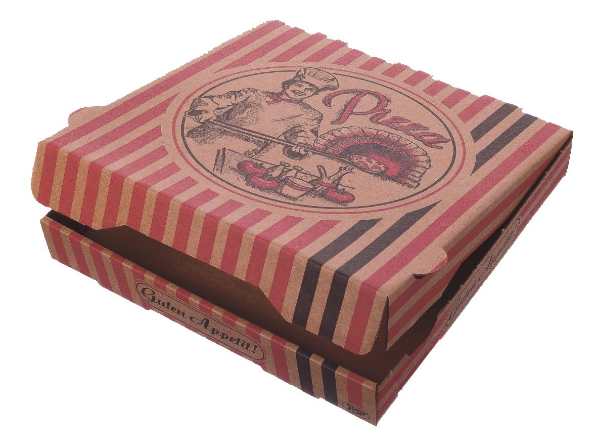 Pro DP 100 Pizzakartons Pizzaschachteln Pizzaboxen NYC braun mit Neutraldruck 4cm Höhe verschiedene Größen gemäß Auswahl - Inkl. VerpackG in D (32x32x4cm)
