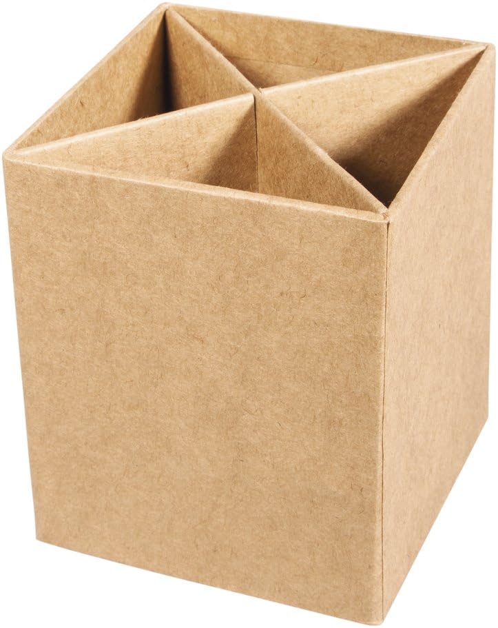 Rayher 67215000 Papier-Mâché Pencil Box, FSC Recycled 100%, 8 x 8 x 10 cm, with Dividers