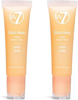 W7 Gloss Away Lip Balm Duo - Hydrating Lip Balm Set with Shea Butter & Fruit Extracts - Restores Chapped & Dry Lips - Vegan & Cruelty-Free - Vanilla