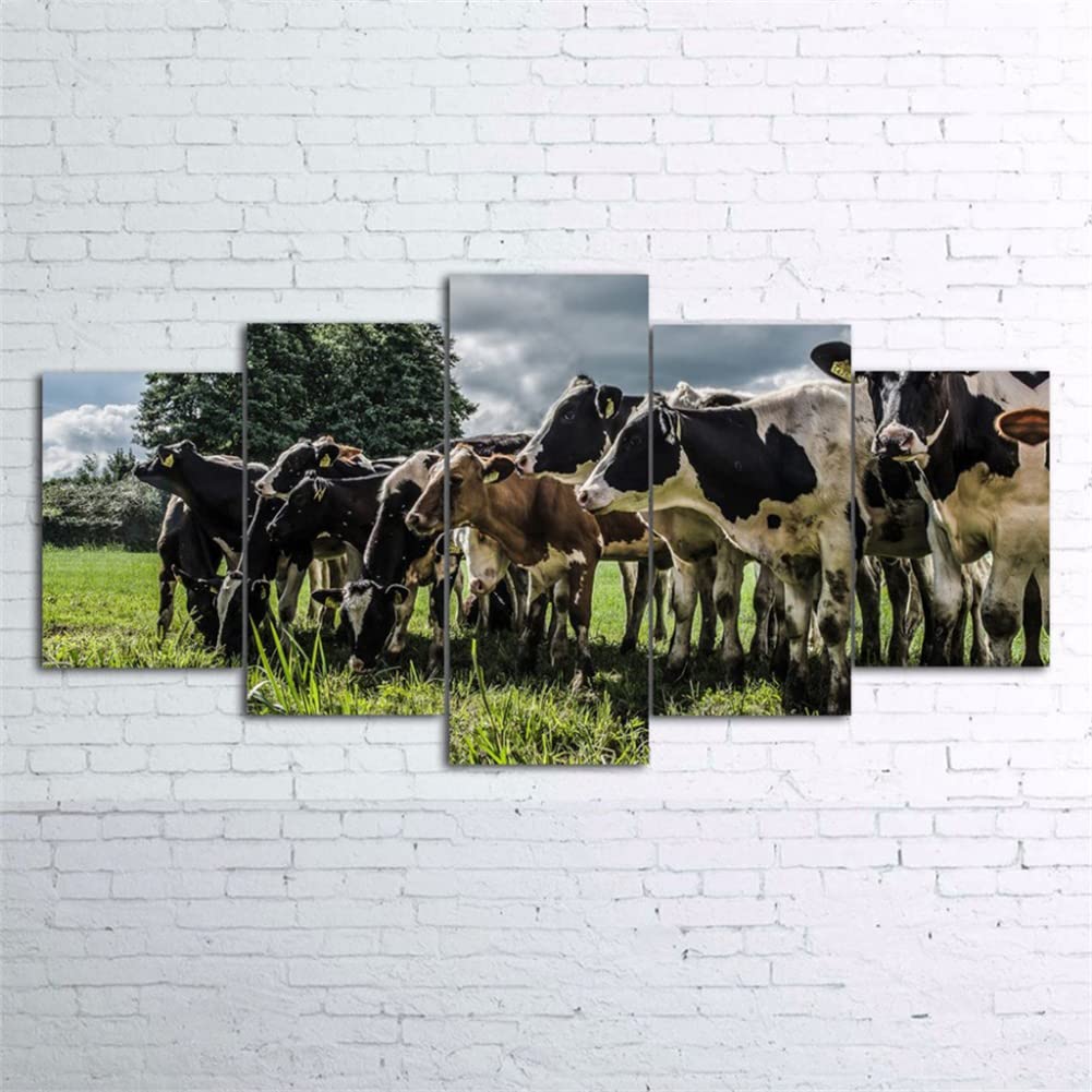 Peinture diamant vache pour décorer le mur de la maison en famille