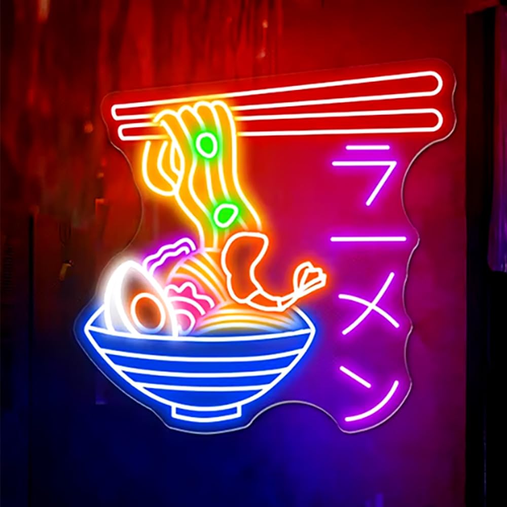 Amazon.co.jp: おいしい空飛ぶ麺のネオンサイン、カスタム日本の