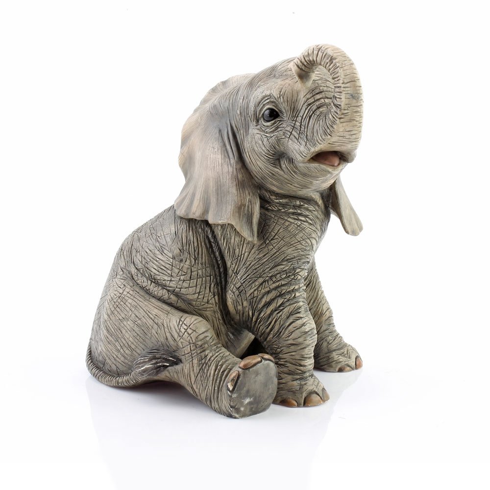 Lesser & Pavey Women's Sitting Elephant Sitting African Elephant Figurine For Home & Office | Out Of Africa Elephant Ornaments | Home Decor Elephant Gifts For & Men | Living Room Decor African Ornaments