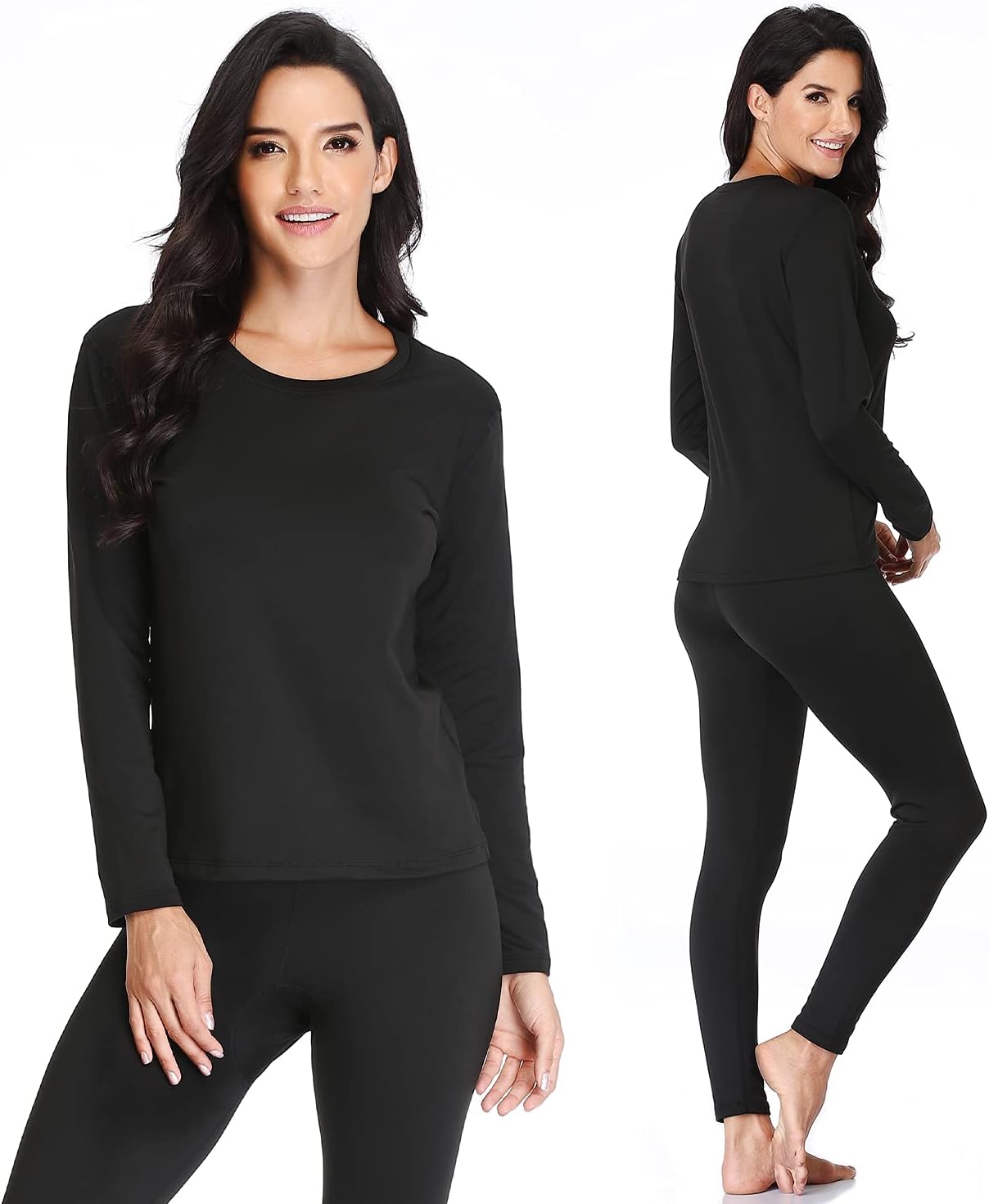 Women 's Thermal Underwear Set with Lightweight Ultra Soft Fleece Lined,Long John Set, Skiing Base Layer - Image 2