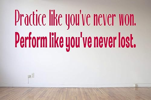 Miniatura 2 de Pegatina de vinilo para pared, diseño con texto en inglés "Practice Like You've Never Won - Perform Like You've Never Lost - Dance - Cheer -