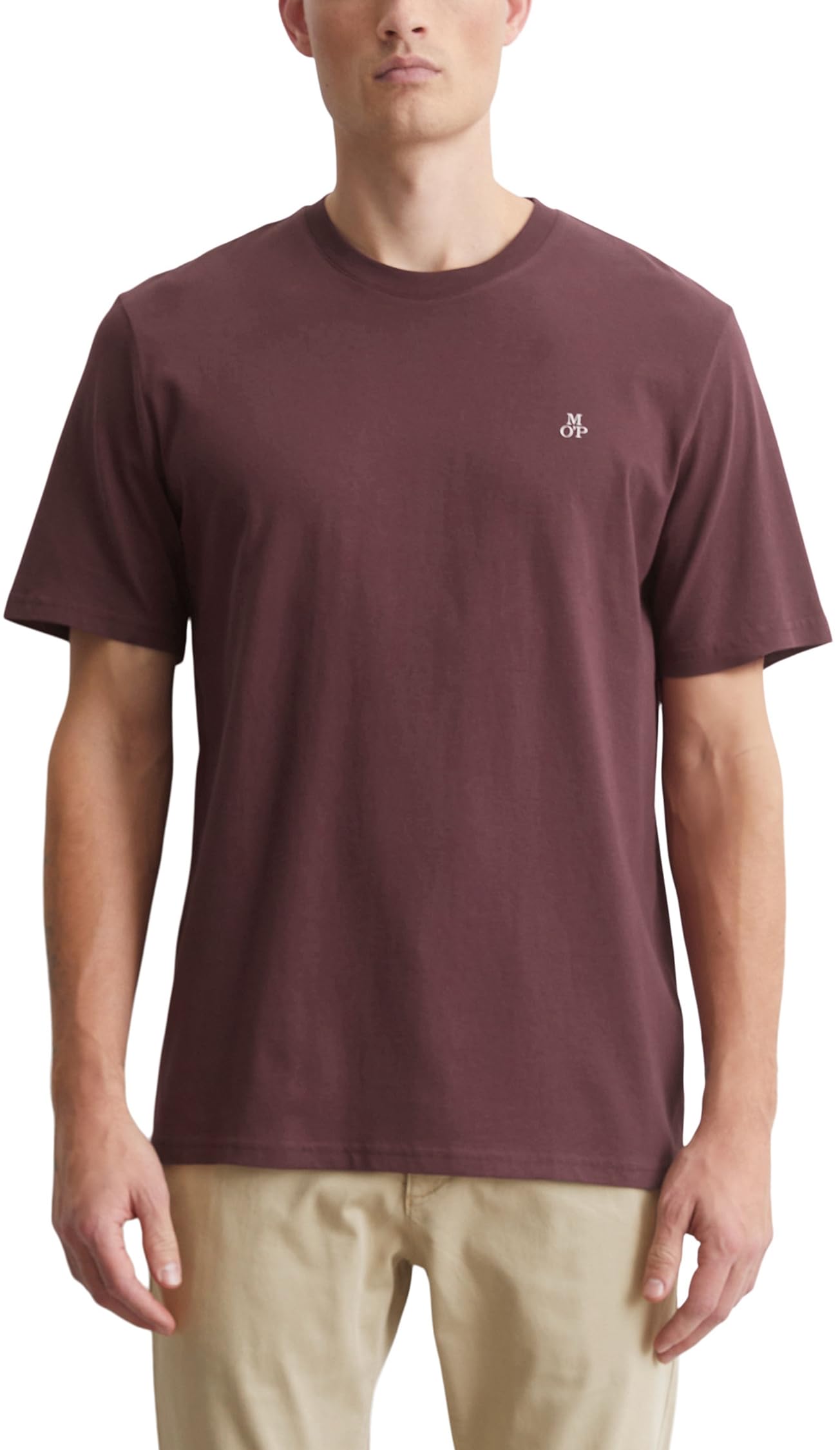 Marc O'Polo Herren 51556 Herren T-Shirt mit Rundhals-Ausschnitt, bequemes Oberteil aus Bio Baumwolle, klassisches Kurzarmshirt für Herren (1er Pack)