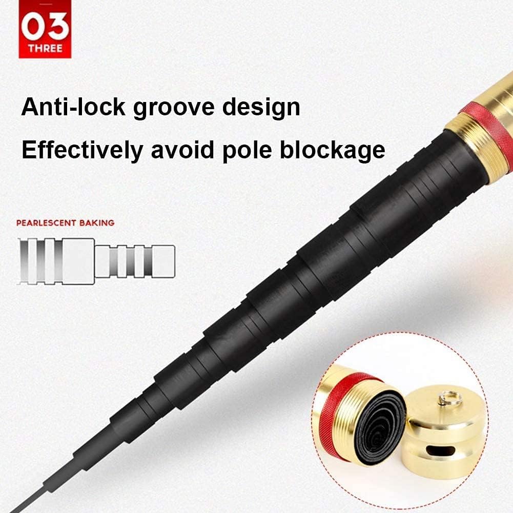 Canna da pesca telescopica, 8 m-12 m, in fibra di carbonio, portatile, design super duro per pesca alla carpa, attrezzatura da pesca leggera e resistente