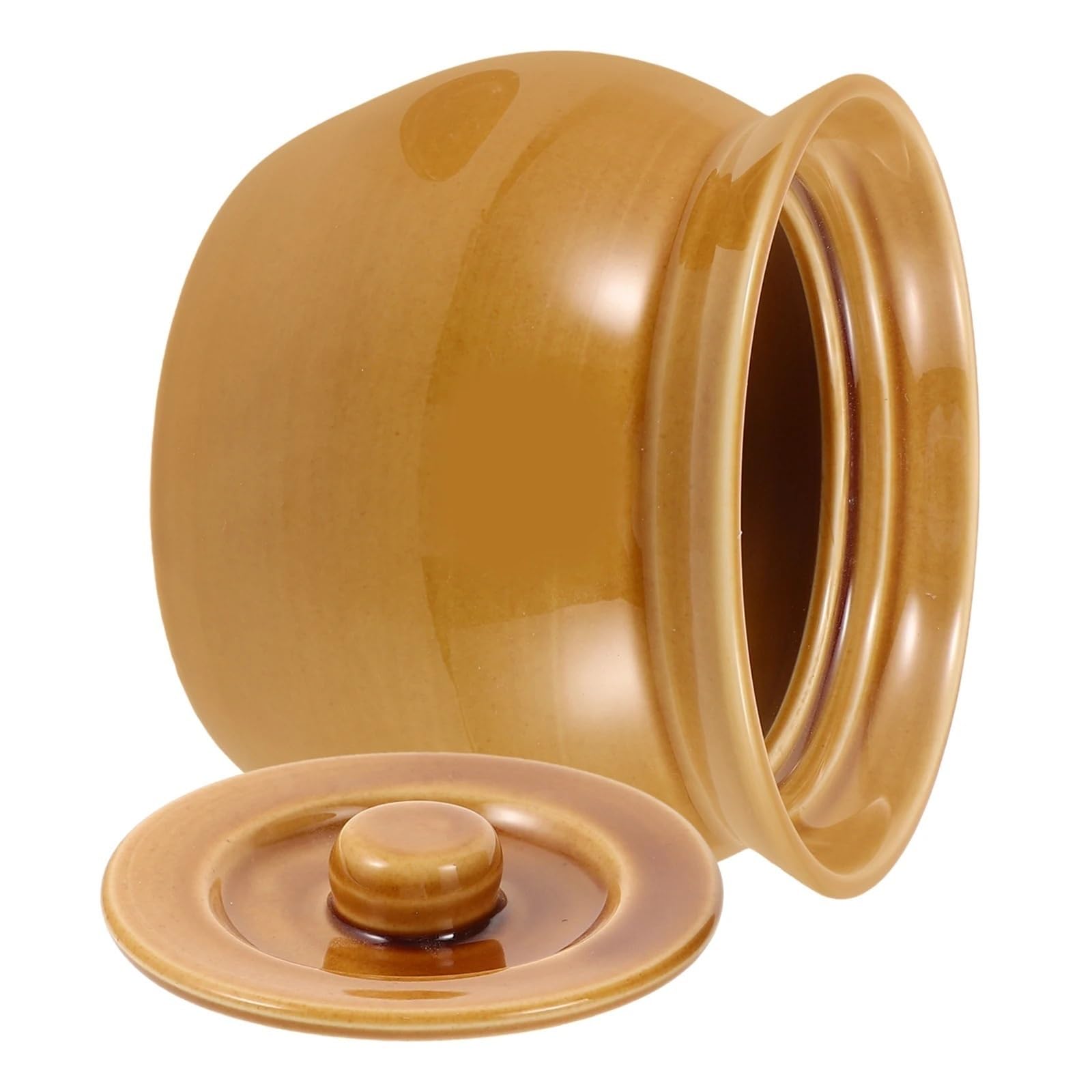 Cacerola Olla de barro for hervir a fuego lento, tarro sopa con tapa, cuenco pequeño cerámica for guisado, cubierta, vajilla, cazuela cocina