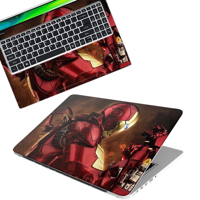 Ironman, Full Body Vinyl Laptop Skin/Sticker/Cover Upto 15.6 Inches Laptops Laminated-Removable-HD Quality Compatible for Hp-Dell-Sony-Lenovo-Asus etc.(15×10 Inches)