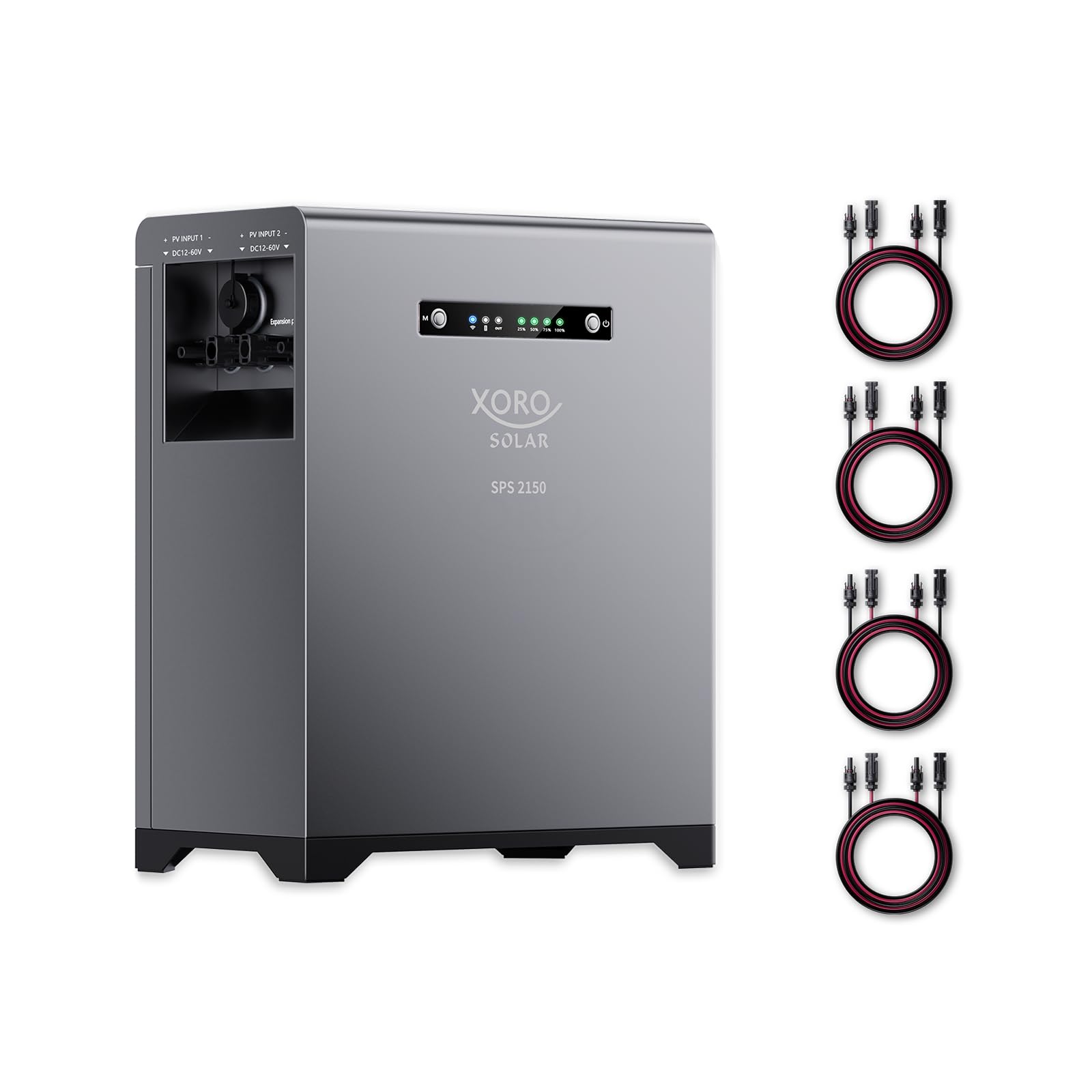Intelligenter Balkonkraftwerkspeicher XORO SOLAR SPS 2150 mit WLAN-Modul, 2016 Wh Kapazität, App-Steuerung, für Innen- und Außenbereich (IP65), inkl. Zubehör