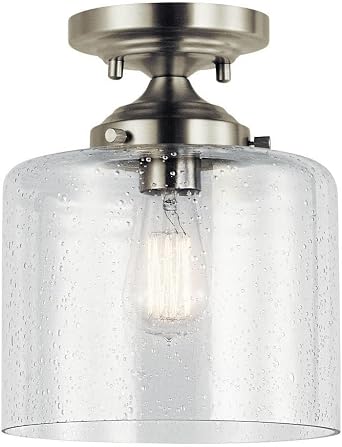 1 Light Semi-Flush Mount 10.5 inches Tall by 8.5 inches Wide-Brushed Nickel Finish Contemporary Semi Flush Light 147-Bel-2748778