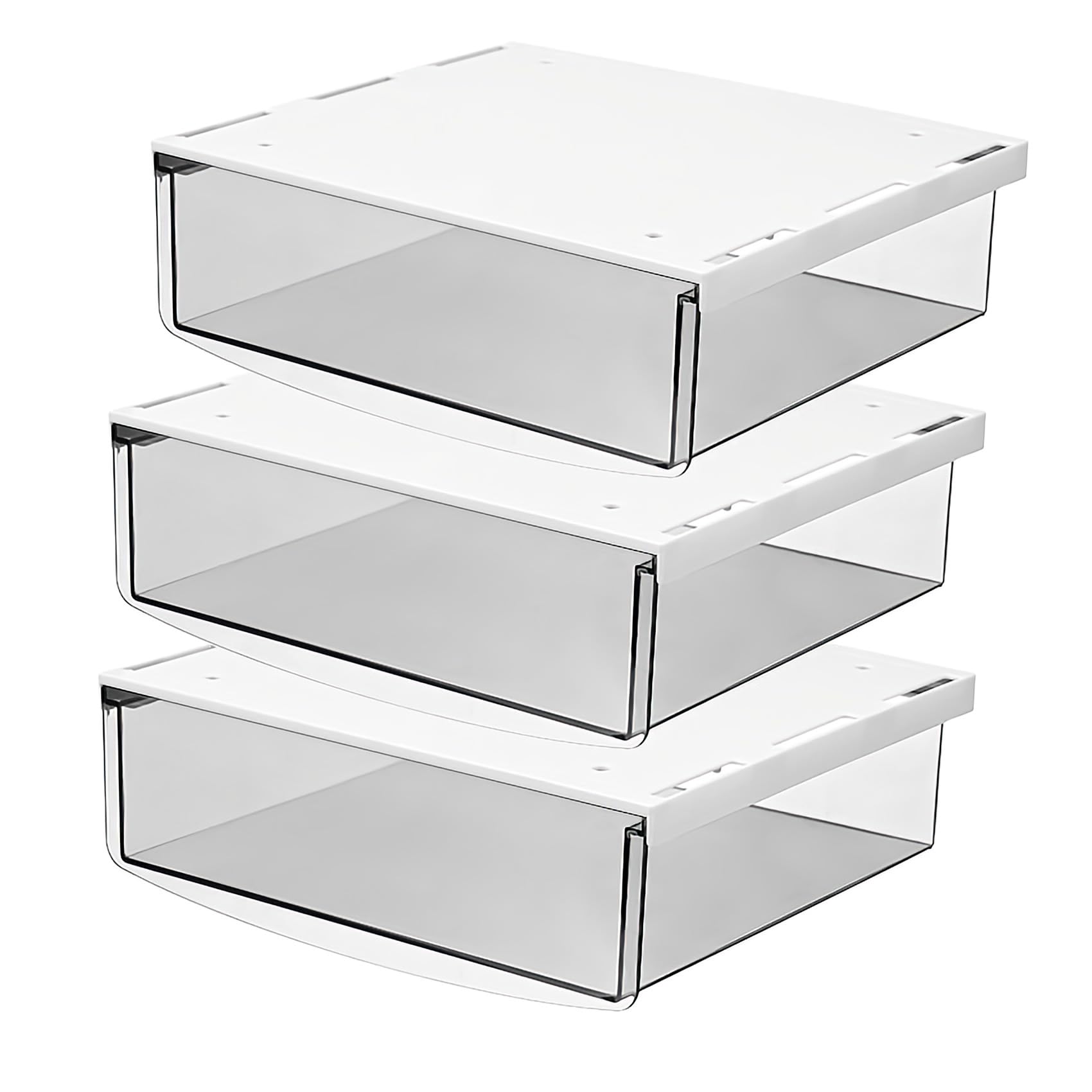 Lot 4 Tiroirs Sous Bureau Cachés TUKA-i-AKUT 3,5 L – Adhésif Ou Vis – Organisateur Bureau Noir