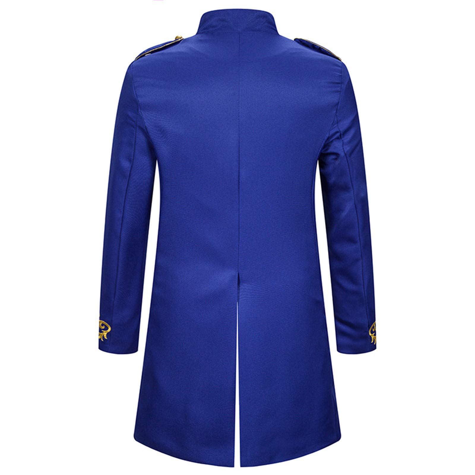 Veste steampunk vintage pour homme - Jupe de marche victorienne gothique - Costume d'Halloween - Col montant - Robe de soirée - Uniforme brodée - Bouton