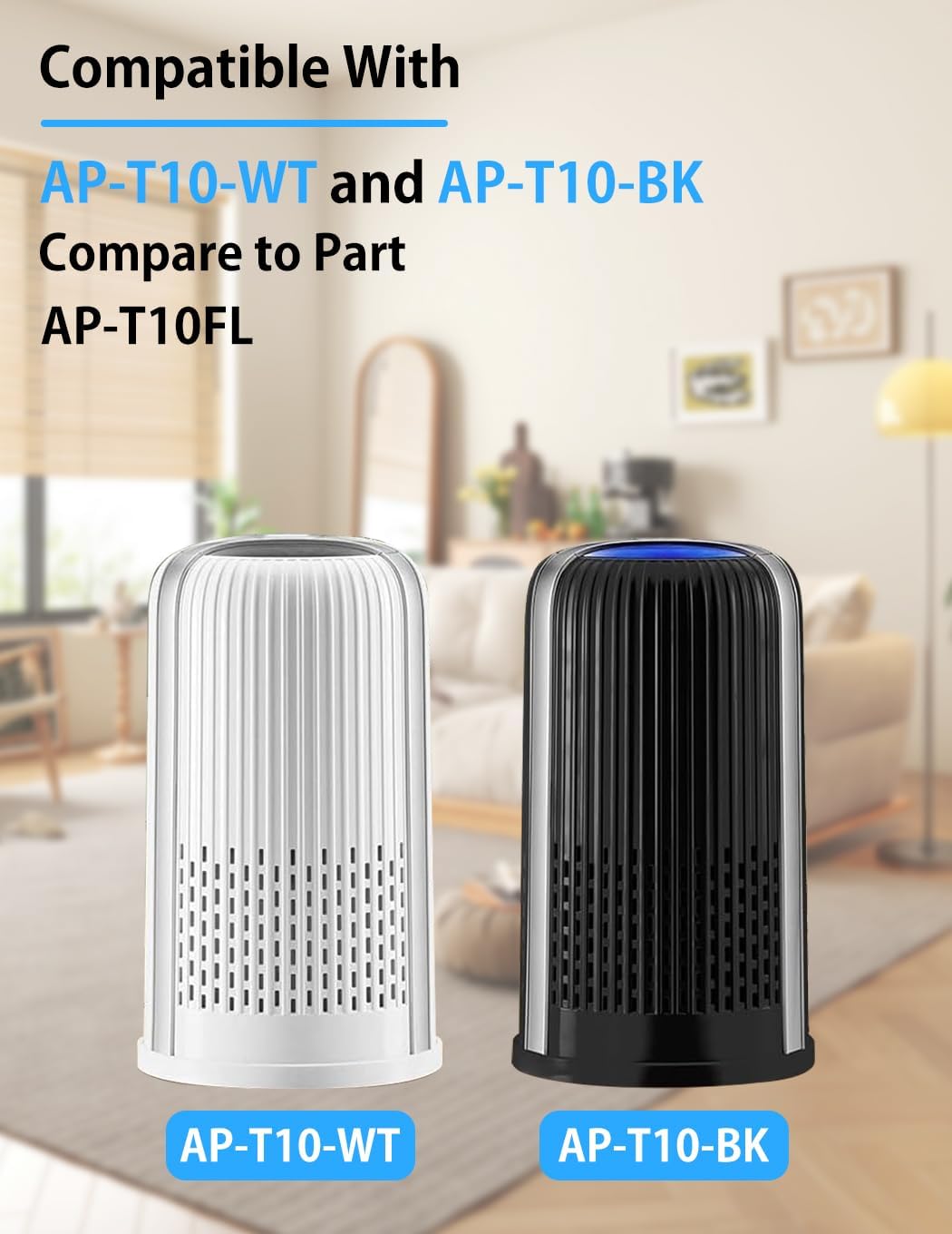 BBT BAMBOOST AP-T10FL Replacement Filter Compatible with Homedics AP-T10-BK and AP-T10-WT Total CleanAir 360-Degree HEPA-Type Air Purifiers, H13 True HEPA and Activated Carbon Filter, 2 Pack