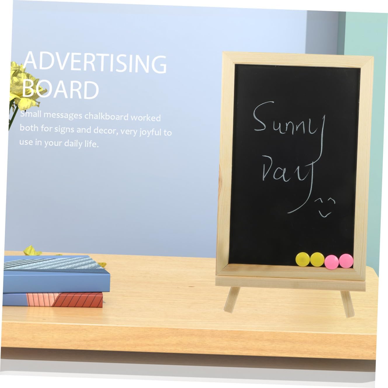 Mini Wooden Blackboard Display Board for Messages and Drawing Signs
