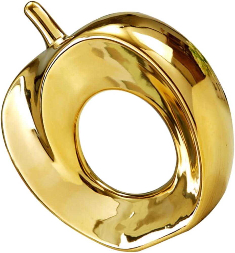 Porcelain Fruit Decor Apple Figurine Home Decor Ornament Ceramic Wealth Symbol Desktop Decoration for Office and Living Room