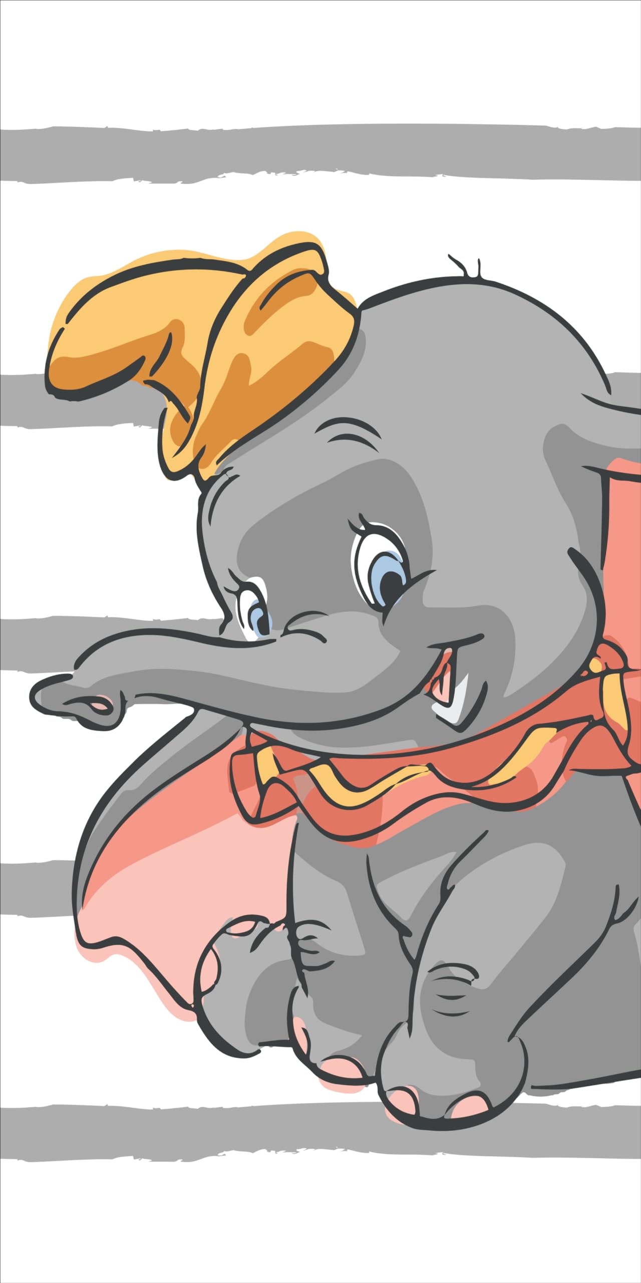 Jerry Fabrics Disney Dumbo Bath Towel Beach Towel 70 x 140 cm, Multicoloured