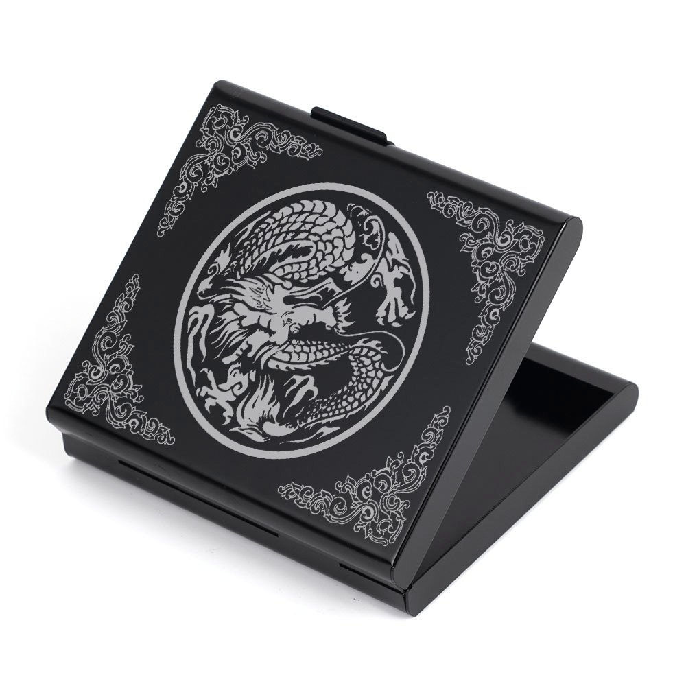 dragon cigarette holder Carved Chinese Stainless Steel Metal Case Box for King Size or 100's Cigarettes : Health & Household elegant golden plated dragon engraved