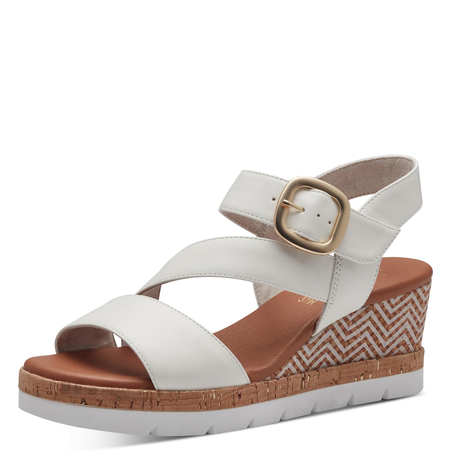 Jana Women’s Sandals with Wedge Heel Summer Vegan, White, 6,5 UK