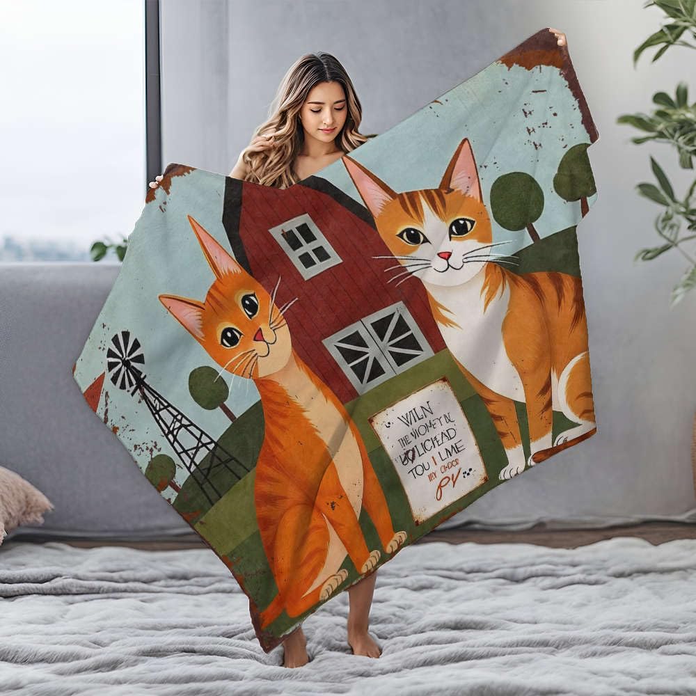Couverture flanelle chat jeté de lit king size contre le froid hivernal