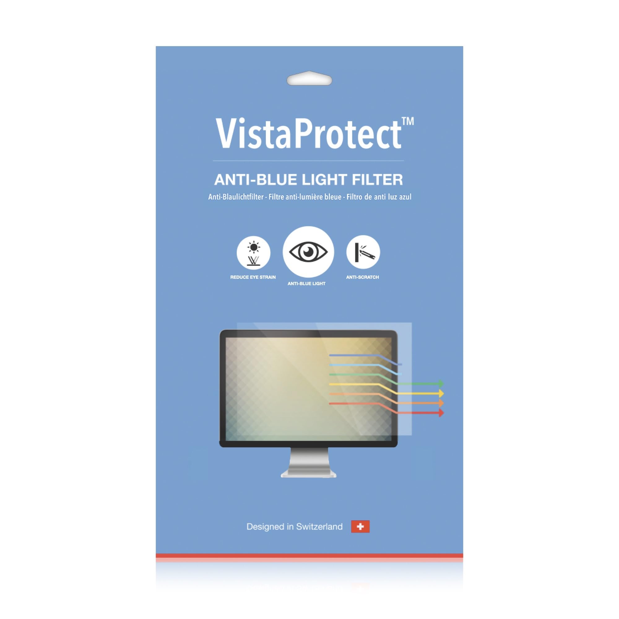 VistaProtect Premium Anti-Blaulichtfilter für Computermonitore, Abnehmbar (26" bis 27" Zoll)
