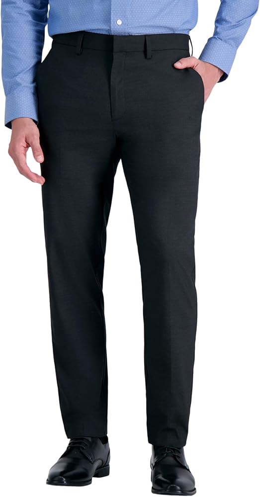 fitted lace wedding dress Haggar Men's Slim Fit Flat Front Subtle Pattern Flex Waistband Dress Pant  Charcoal at Amazon Men's Clothing store