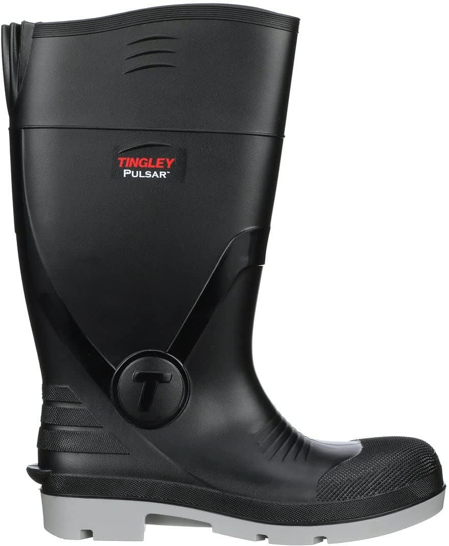 Tingley 43151 Pulsar PVC Plain Toe Knee Boot, Gray/Black